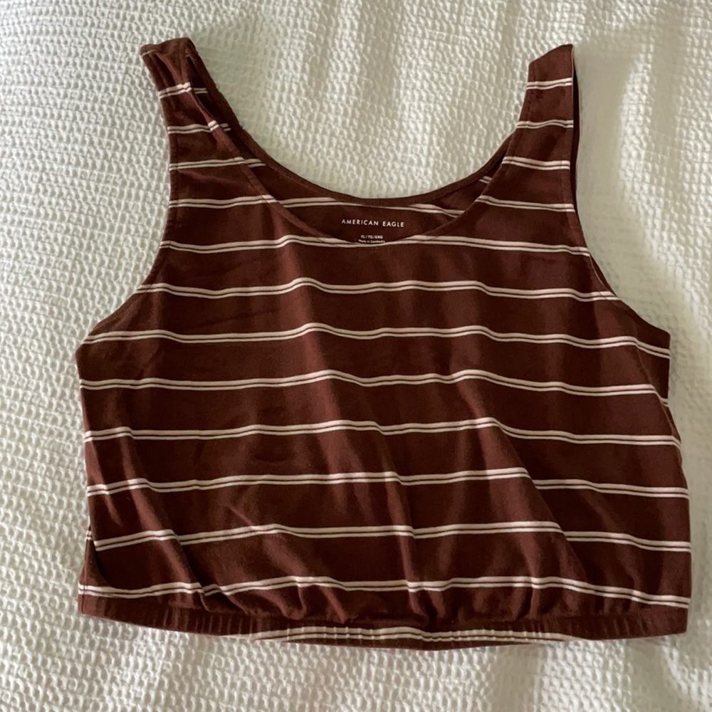 Brown and Beige stripped tank top